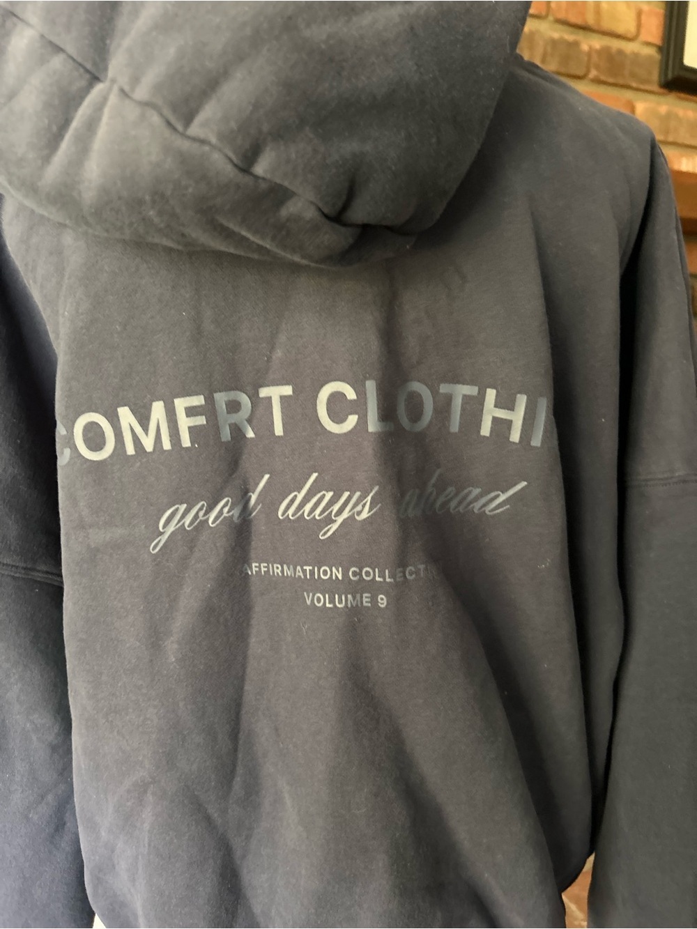 Comfrt Affirmation Zip Up Oversized Hoodie in Midnight Blue Sz XS - Picture 10 of 11